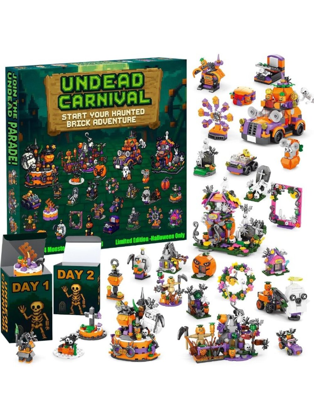 31-Day Halloween Advent Calendar 2026 | Building Blocks Set for Teens & Kids